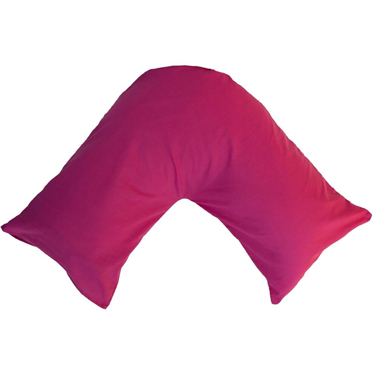 (Pink) Back & Neck Support Polycotton V Shaped Orthopedic/Pregnancy/Nursing Pillowcase