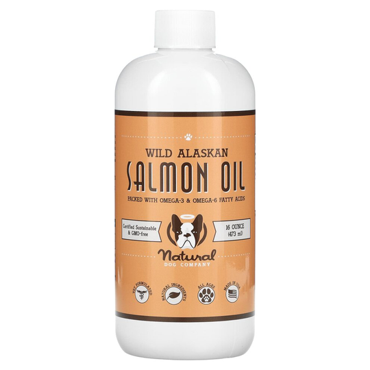Natural Dog Company, Wild Alaskan Salmon Oil, All Ages, Delicious Salmon, 16 oz (473 ml)