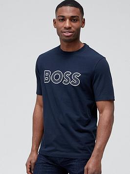 BOSS Telogox Large Logo Comfort Fit T-shirt-Dark Blue, Dark Blue, Size S, Men