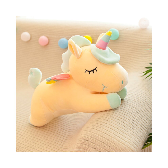 (Orange) Fantasy doll rainbow angel unicorn plush toy sleeping pillow doll kids gift