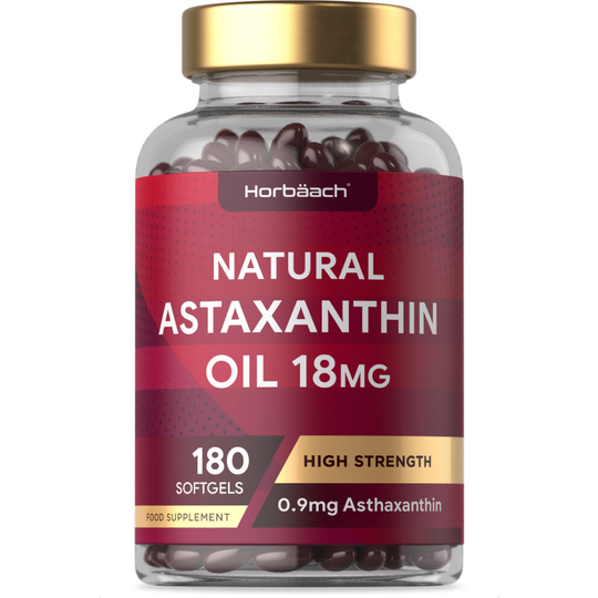 Astaxanthin Supplement 18mg | High Strength | 180 Softgel Capsules | 5% Oil | By Horbaach