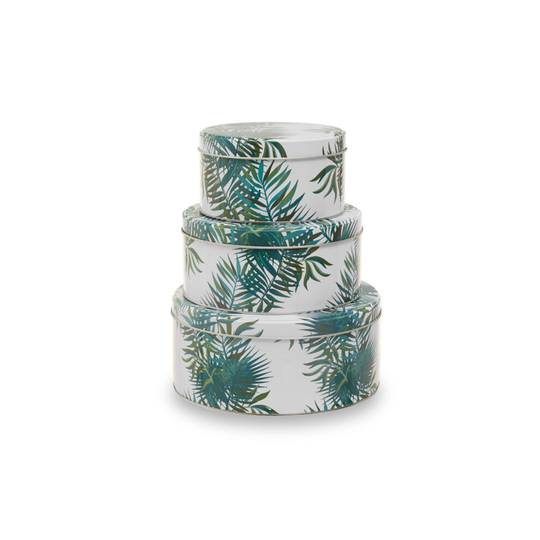 Premier Housewares Set of Three Palm Storage Tins