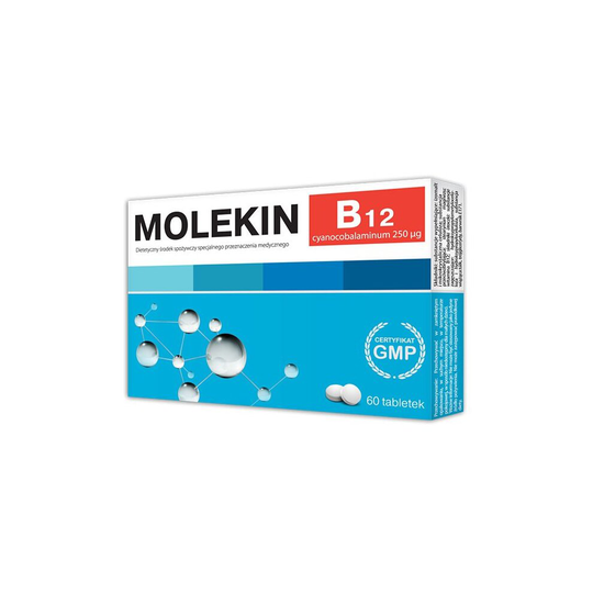 Molekin B12, 60 tabletek, Vitamin B12 , uklad nerwowy i odpornosciowy
