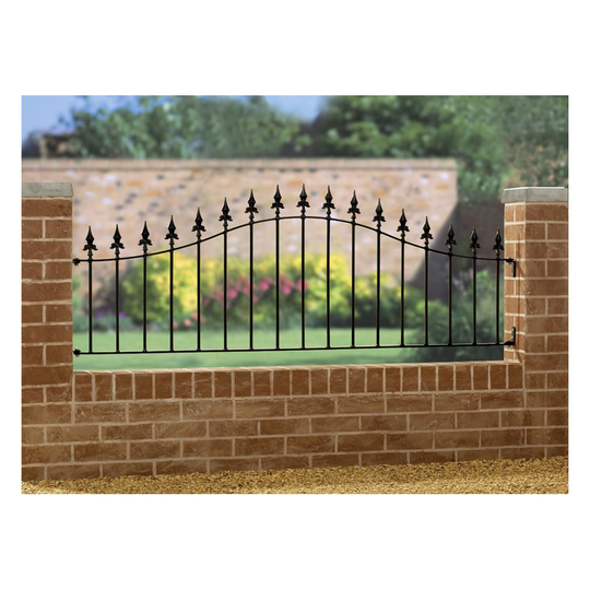 Saxon Spear-Top Arched Metal Railing 1830mm GAP X 660mm H Wrought Iron
