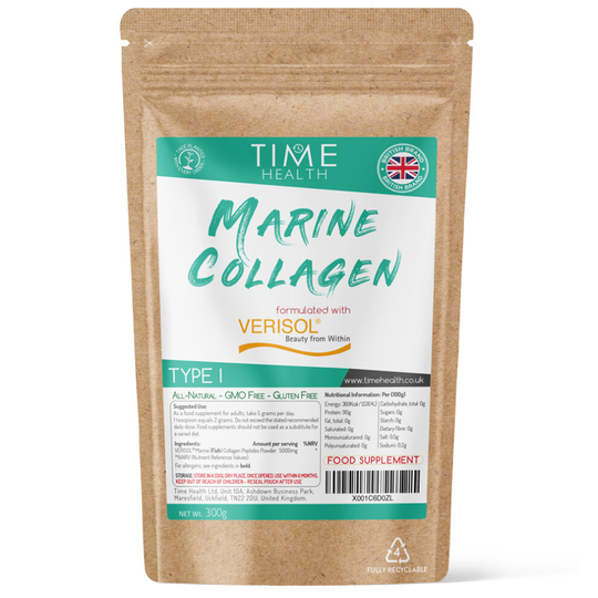 Marine Collagen Peptides Powder - Type I - Clinically Studied Brand VERISOL® - Skin, Hair, Nail, Joint & Bone Health - Hydrolyzed (Unflavoured)