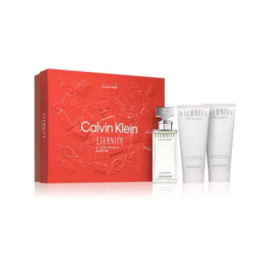 Calvin Klein Eternity CK 3pc Gift Set 50ml EDP Spray 100ml Lot 100ml Gel Women