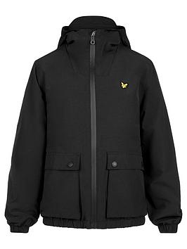 Lyle & Scott Boys Hooded Pocket Windcheater Jacket - Black