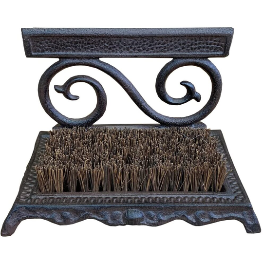 Vintage Style Swirl Cast Iron Boot Brush & Shoe Scraper
