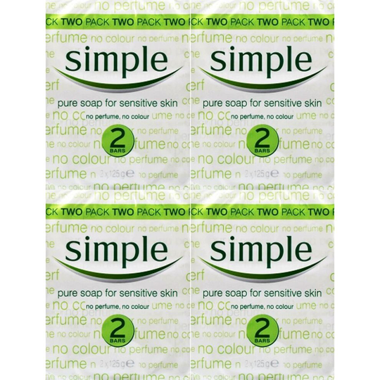 Simple Soap Bar 125g Twin Pack x 4 Packs