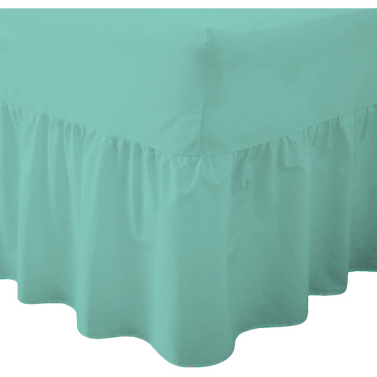 (4FT Small Double, Mint Green) Luxury Percale Fitted Valance Sheet Non Iron Sheet
