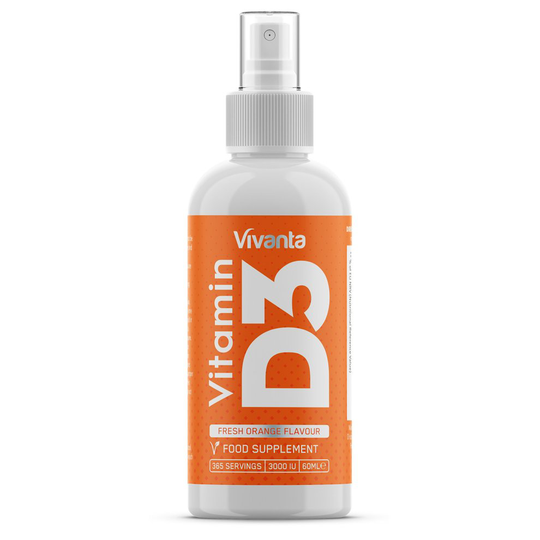 Vitamin D Oral Spray - 3,000IU x 365 Servings of Vitamin D3 | 60ML - 4X Size | Fresh Orange Flavour | 1 Year Supply | 60ml Bottle