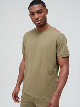 HUGO Bodywear Labelled Lounge T-shirt - Khaki , Green, Size S, Men