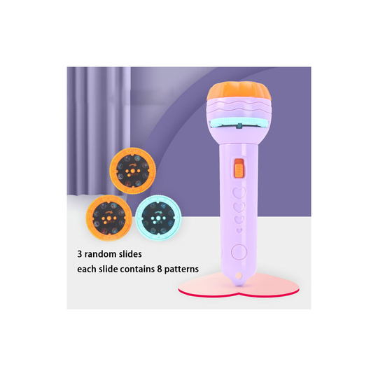 (Purple) Baby Sleeping Story Book Flashlight Projector Torch Lamp Toy Early Education Toy for Kid Holiday Birthday Xmas Gift Light Up Toy