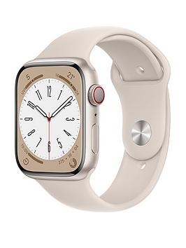 Apple Watch Series 8 (Gps + Cellular), 45Mm Starlight Aluminium Case With Starlight Sport Band
