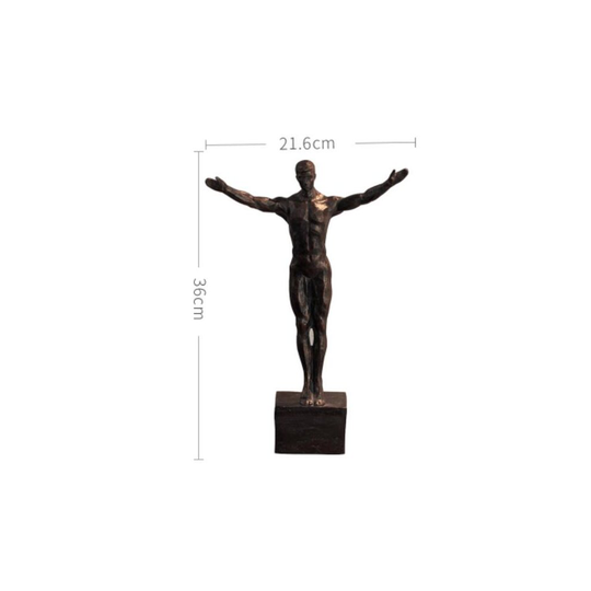 (A) Climbing Man Resin Iron Wire Wall Hanging Decoration Sculpture Figures