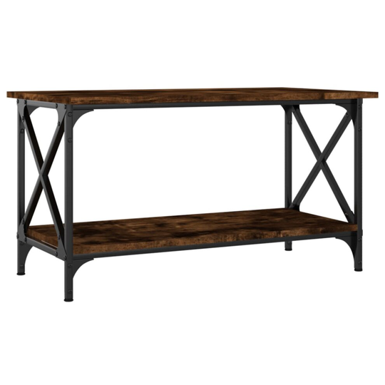 (smoked oak, 80 x 45 x 45 cm) vidaXL Coffee Table Engineered Wood and Iron Accent Table Multi Colours/Sizes