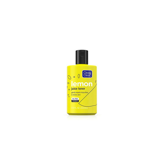 Clean & Clear Brightening Lemon Juice Facial Toner with Vitamin C and Lemon Extract to Gently Expel Impurities and Tone Skin, Alcohol-Free Oil-Free Cl
