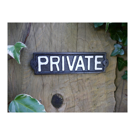 Cast Iron 'Private' Sign Wall Plaque