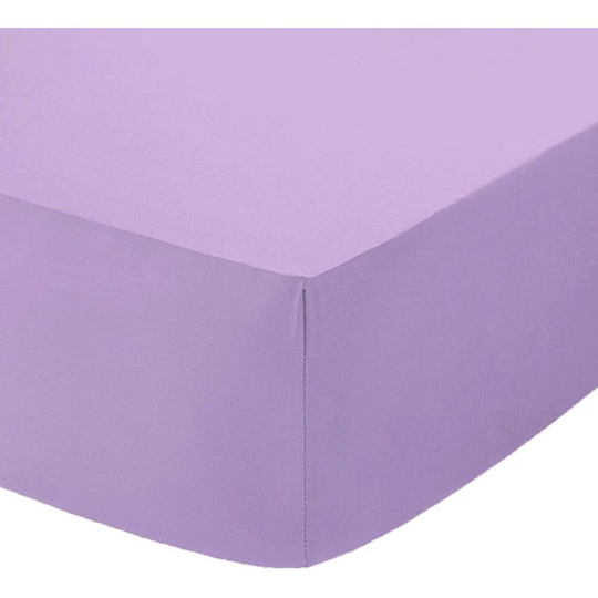 (Lilac, Small Double / 4ft) Comfy NIghts PollyCotton Iron Percale Fitted Sheet