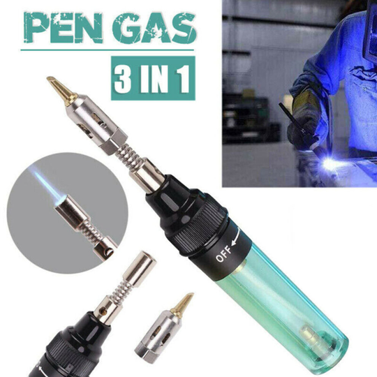 3in1 Mini Portable Alkane Gas Soldering Iron Pen Torch Welding Tool Cordless Kit