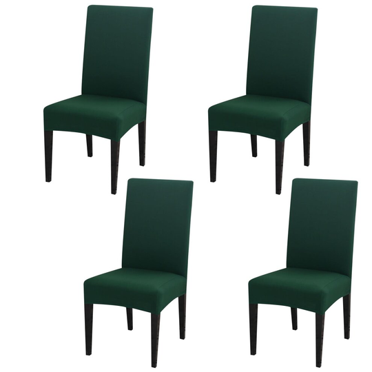 (Green, 4) Dining Banquet Chair Washable Removable Stretch Slipcover Covers Protector