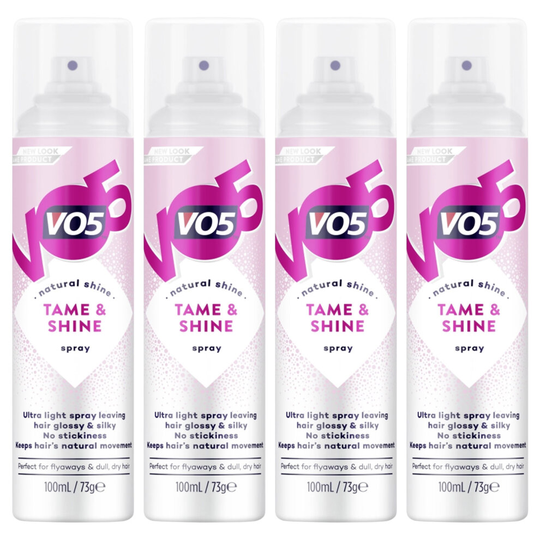 VO5 Hairspray With Heat Defence, Tame & Shine 100ml - 4 Pack