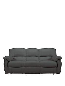 Leighton Leather/Faux Leather 3 Seater Power Recliner Sofa - Black