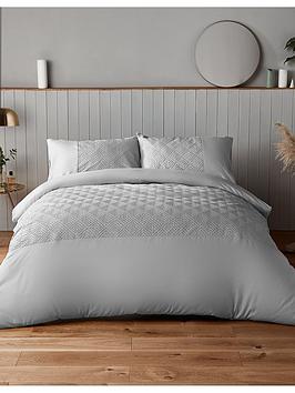 Silentnight Chevron Duvet Cover Set - Silver