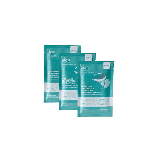 skyn ICELAND Dissolving Microneedle Eye Patches with Hyaluronic Acid & Peptides: to Hydrate, Firm and Smooth Fine Lines, 1 Pair (0.0460g / 0.0016 oz)