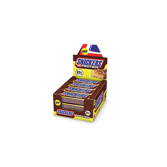 Snickers Hi Protein Bar (12 x 55g) - High Protein Energy Snack with Caramel, Peanuts and Real Milk Chocolate - Contains 20g Protein