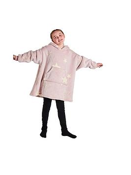 Silentnight Snugsie Glow In The Dark Kids Oversized Hoodie - Pink
