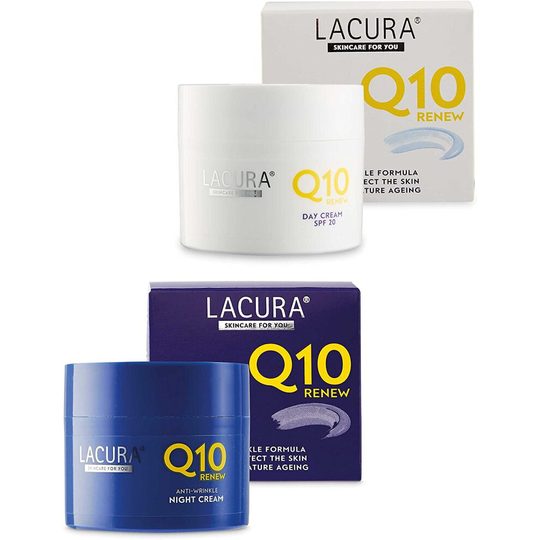 Aldi Lacura Q10 Renew Moisturising Face Creams Night plus Day SPF 20 Anti Wrinkle Anti Aging 50 millilitre