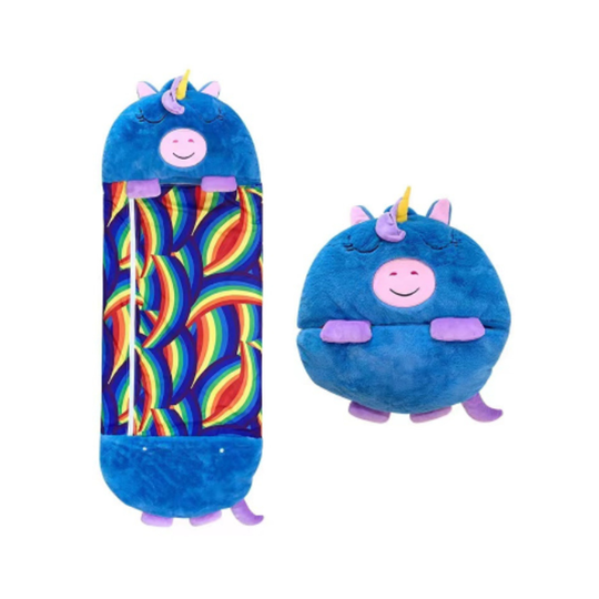 (Blue, 160*60cm) Cute Happy Nappers Kids Cartoon Sleepsacks Plush Doll Pillow Animal Sleep Sack