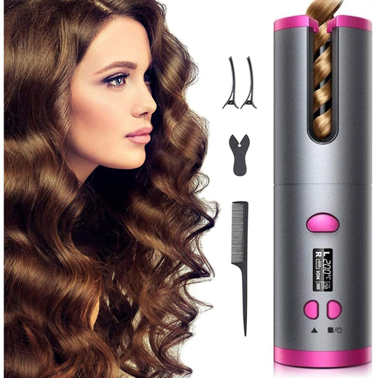 Hair Curler, USB Rechargeable Cordless Auto Curler with LCD Display 6 Adjustable Temperature Setting,Professi