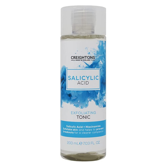 Creightons Salicylic Acid Exfoliating Tonic (200ml) - Salicylic Acid (1%) & Niacinamide (1%), exfoliates skin and helps to prevent breakouts for a cle