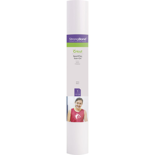 Cricut SportFlex Iron On Vinyl 11.8"X24"-White -SPORTFLX-8363