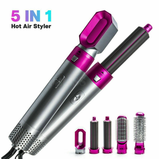 5 in 1 Hair Styler Dryer Straightener Curler Hot Air Comb Brush