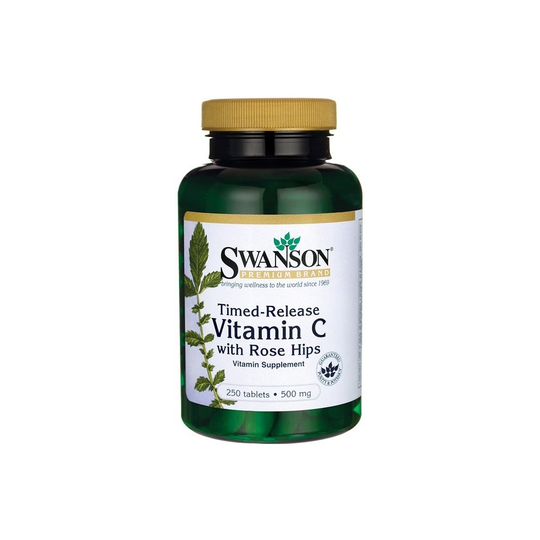 Swanson Vitamin C with Rose Hips Timed-Release, 500mg - 250 tabs