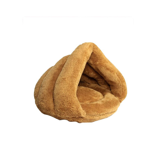 (Camel, M) Puppy Pet Cat Dog Bed Warm Soft Kennel Nest Cave House Sleeping Bag Mat Pad Tent