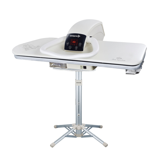 (101HD-White + Stand, 101cm, 2,600watt) Steam Ironing Press Heavy Duty Professional + Stand by Speedypress (+ FREE Iron Attachment, Anti-Scale Water F