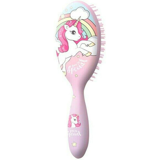 (Unicorn Big) 23cm Plastic Oval Hairbrush Detangle Soft Bristles