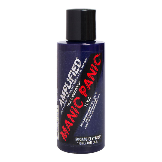 (Rockabilly Blue , Single Pack) Manic Panic- Amplified Creme Vegan Cruelty Free Semi-Permanent Hair Colour, Amplified Colour Lasts 30% Longer Than Reg