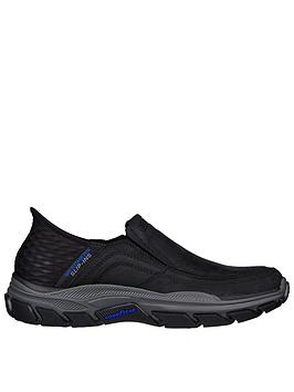 Skechers Goga Mat Arch Goodyear Rubber Slip On Shoe - Black, Black, Size 6, Men