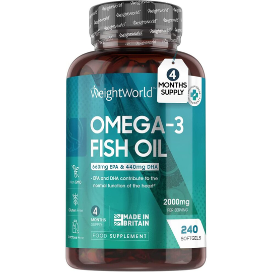 WeightWorld Omega 3 Fish Oil 2000mg - 240 Omega 3 Capsules