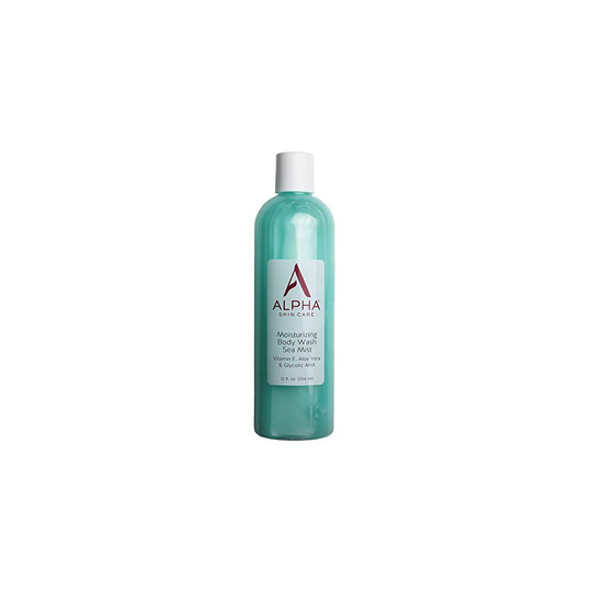 Alpha Skin Care Moisturizing Body Wash | Anti-Aging Formula | Glycolic Alpha Hydroxy Acid (AHA) | Vitamin E & Aloe Vera | Conditions & Soothes | For A