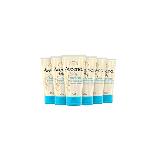 Aveeno Baby, Daily Care Moisturising Lotion, for Sensitive Skin, Unscented, 6 x 75ml