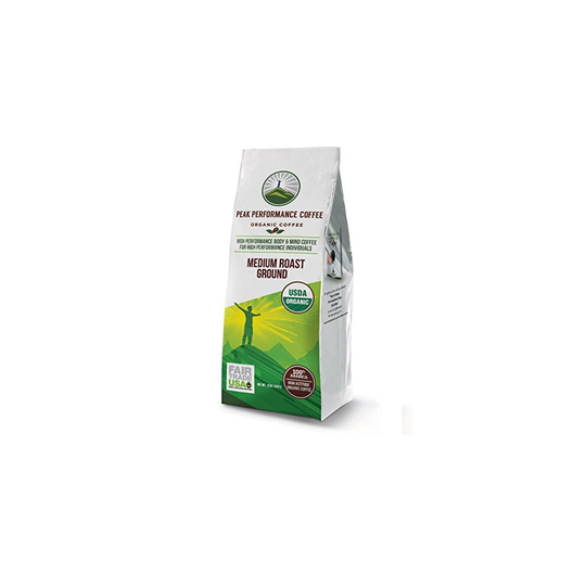 Peak Performance High Altitude Organic Coffee. Fair Trade, Non GMO, and Beans Full Of Antioxidants! Medium Roast Low Acid Smooth Tasting USDA Certifie