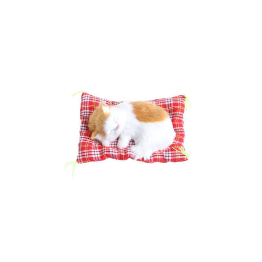 (4#) Plush Stuffed Toy Cute Sleeping Cat Press Simulation Sound Animal Kids Doll Gift