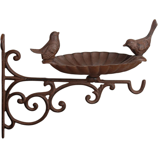 Fallen Fruits Bird Bath Feeding Tray Wall Bracket Enjoyable Brown