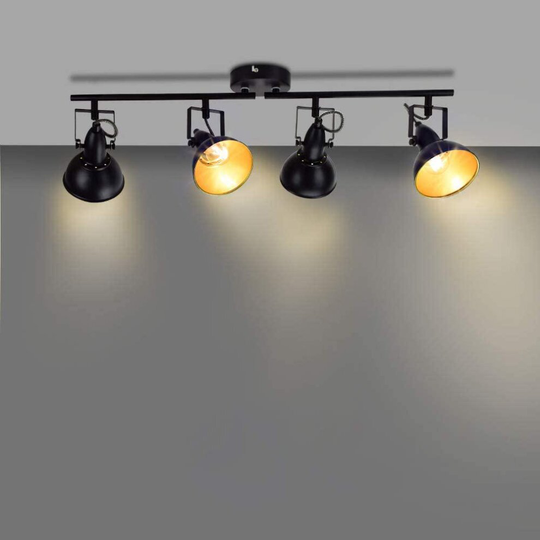 Retro Rotatable 4 Way LED Ceiling Spotlight, Track Lighting with Metal Iron Swiveling Spots
